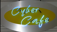 sign for the Cyber Cafe